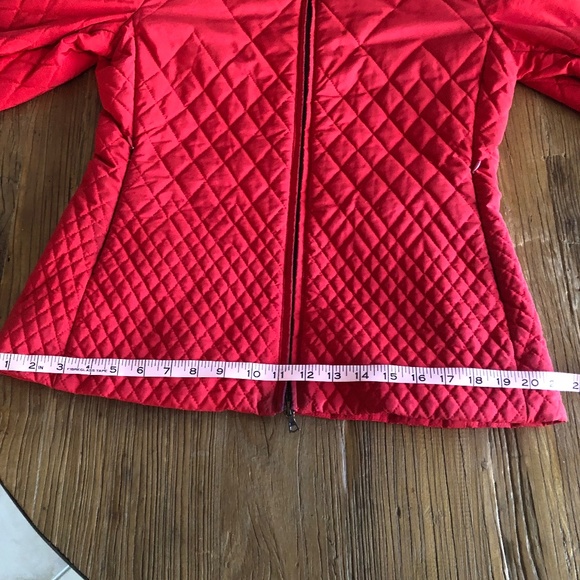 POST CARD Luxury Red Quilted Jacket with Removable Fur Collar - Sz 8 - Picture 4 of 16